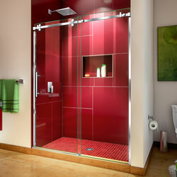 DreamLine SHDR-6560760-08 The DreamLine Enigma Sky frameless, sliding shower door or tub door has the ultimate combination of luxury and modern design. Striking stainless steel hardware delivers a perfect mix of exceptional quality and fresh urban