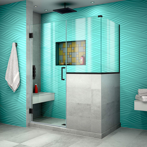 DreamLine Unidoor Plus SHEN-2424243430-09 Frameless Hinged Shower Door