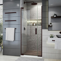 DreamLine SHDR-443060-06 The DreamLine Elegance Plus shower door combines frameless design with effortless performance to create a perfectly balanced, timeless look. Modern slim wall profiles complement the minimalist design and ensure that your