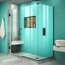 DreamLine SHEN-24605300-09 The DreamLine Unidoor Plus is a frameless hinged shower door or enclosure that is perfectly designed for today’s contemporary trends. With modern appeal and sleek clean lines, the Unidoor Plus adds a touch of timeless style