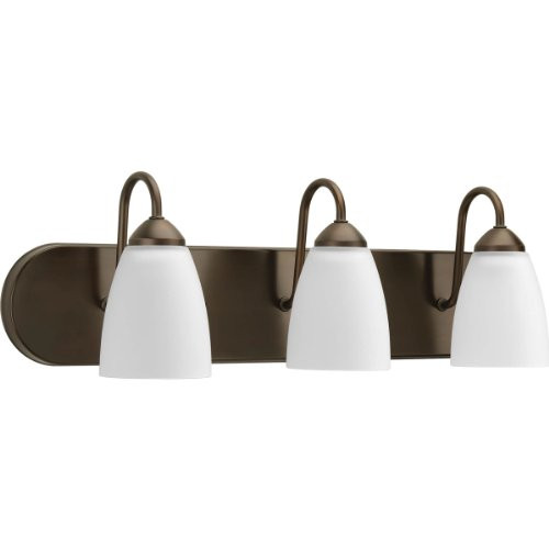 Progress Lighting 94270820 P2708-20 Gather Collection 3-Light Vanity Fixture, Antique Bronze