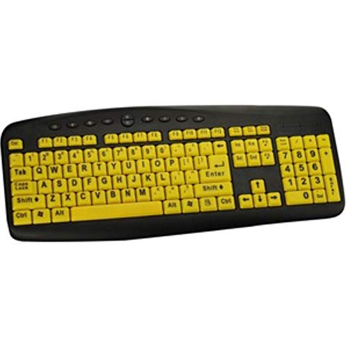 ERGOGUYS CST104LPY 104KEY USB HIGH VISIBILITY LARGE PRINT SOFT TOUCH KEYBOARD