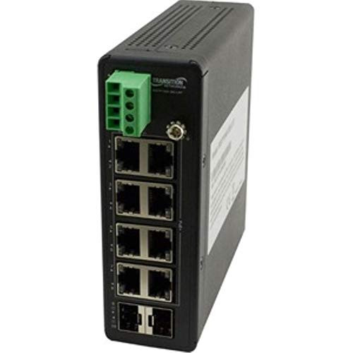 TRANSITION NETWORKS SISTP1040-382-LRT HARDENED UNMG SWITCH 8PORT GE POE+ 2 SFP 240W POE