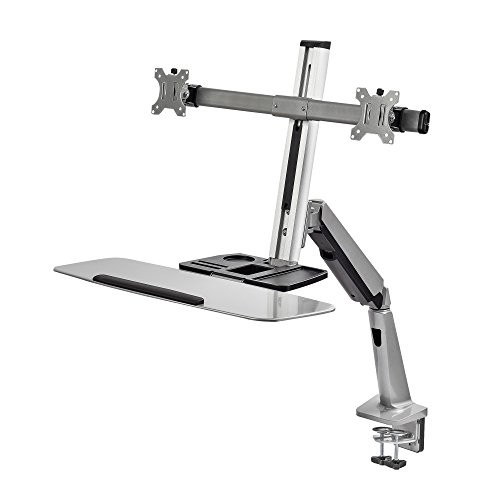 SIIG CE-MT2G12-S1 STANDING DESK CONVERTER WITH HEIGHT ADJUSTABLE KEYBOARD