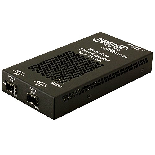 TRANSITION NETWORKS S3100-4040-NA MULTI-RATE FIBER TO FIBER REPEATER NA POWER SUPPLY