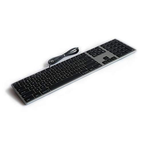 ERGOGUYS FK318B MATIAS WIRED USB ALUMINUM KEYBOARD FOR MAC GRAY