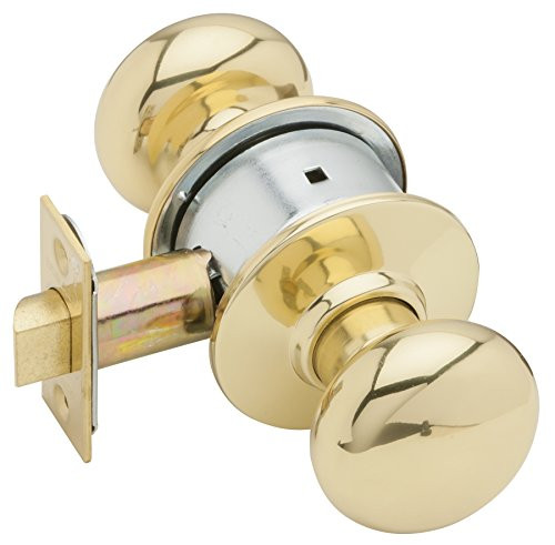 Schlage A10S-PLY-605 A10S PLY 605 Series A Grade 2 Cylindrical Lock, Passage Function, Keyless, Plymouth Design, Bright Brass Finish