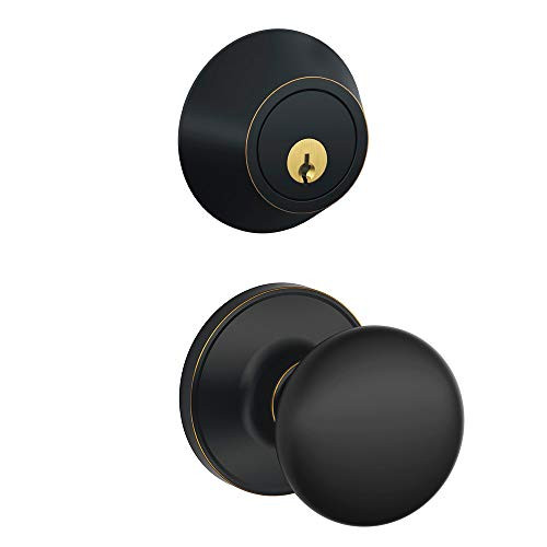 Schlage JC60-V-STR-716 JC60 V STR 716 Single Cylinder Keyed Entry Lock Deadbolt, Aged Bronze