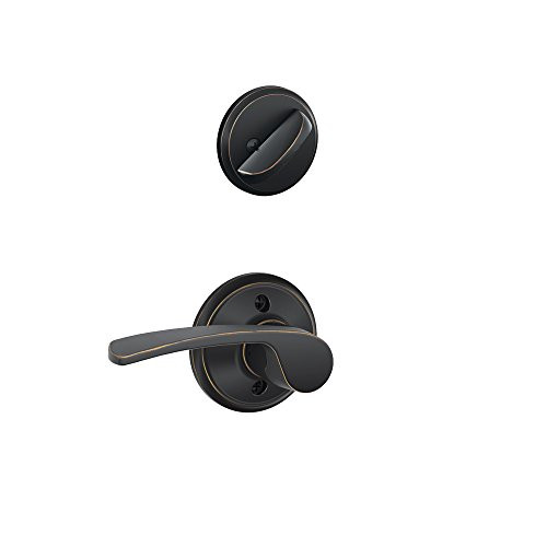 Schlage F59-MER-716-RH F59 MER 716 RH Merano Interior Right-Handed Lever with Deadbolt, Aged Bronze (Interior Half Only)