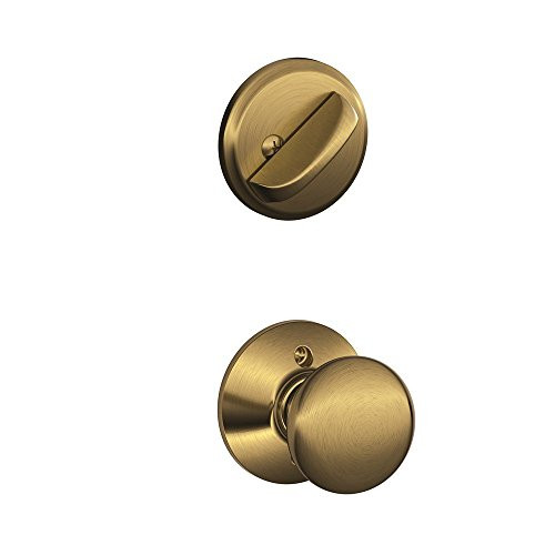 Schlage F59-PLY-609 F59 PLY 609 12-326 10-269 Plymouth Handleset Interior Knob, Antique Brass (Interior Half Only)