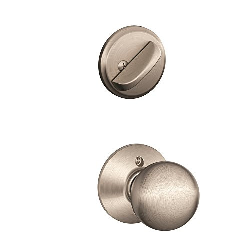 Schlage F59-ORB-619 F59 ORB 619 Orbit Interior Knob with Deadbolt, Satin Nickel (Interior Half Only)
