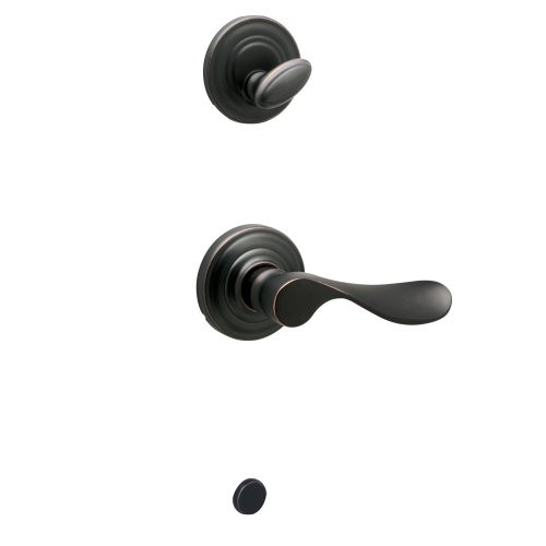 Schlage F59-CHP-613-LH F59 CHP 613 LH Champagne Interior Left-Handed Lever with Deadbolt, Oil Rubbed Bronze (Interior Half Only)