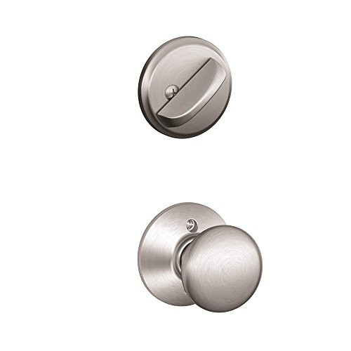 Schlage F59-PLY-626 F59 PLY 626 Plymouth Interior Knob with Deadbolt, Brushed Chrome (Interior Half Only)