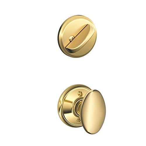 Schlage F59-SIE-605 F59 SIE 605 Siena Interior Knob with Deadbolt, Bright Brass (Interior Half Only)