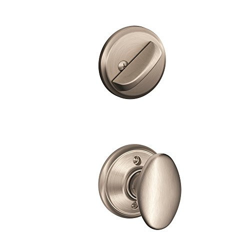 Schlage F59-SIE-619 F59 SIE 619 Siena Interior Knob with Deadbolt, Satin Nickel (Interior Half Only)