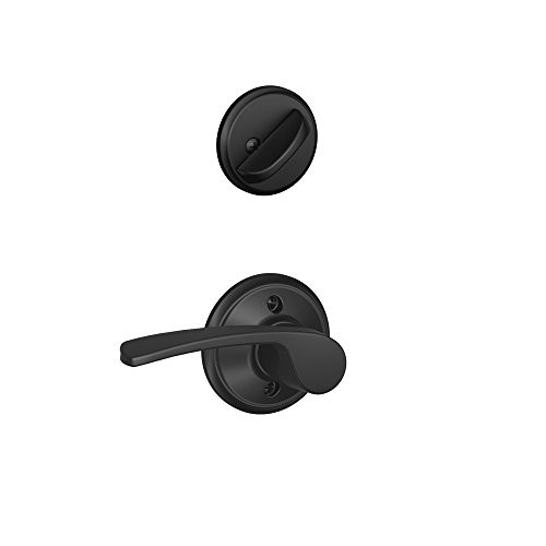 Schlage F59-MER-622-RH F59 MER 622 RH Merano Interior Right-Handed Lever with Deadbolt, Matte Black (Interior Half Only)