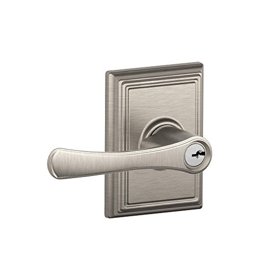 Schlage F51A-VLA-619-ADD F51A F Series Avila 619 ADD Addison Deco Rose Entry Door Lock Satin Nickel