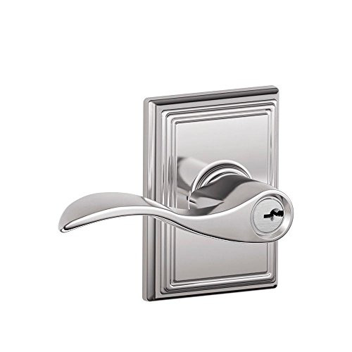 Schlage F51A-ACC-625-ADD Accent Lever with Addison Trim Keyed Entry Lock in Bright Chrome - F51A ACC 625 ADD