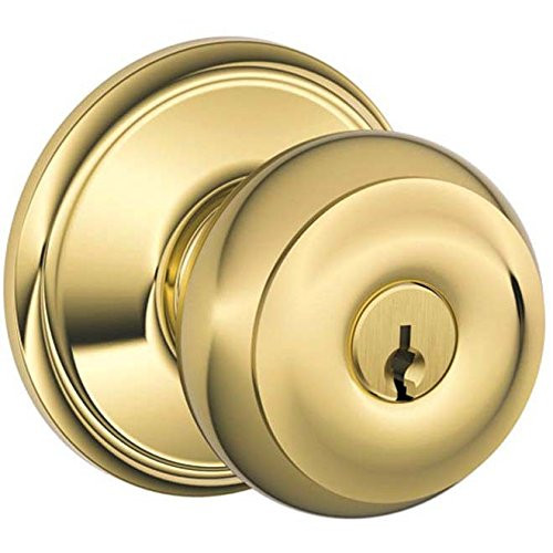 Schlage F51A-GEO-505 F51A Georgian 505 Entry Door Lock Lifetime Bright Brass