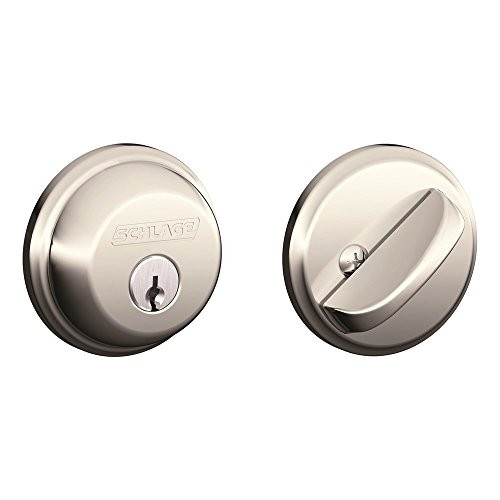 Schlage B60-618 Single Cylinder Deadbolt, Polished Nickel (B60 N 618)