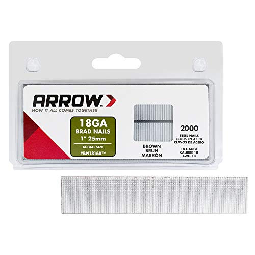 ARROW FASTENER 091-BN1816BCS 18 GAUGE BRAD NAILS 1 BROWN 2000/PK