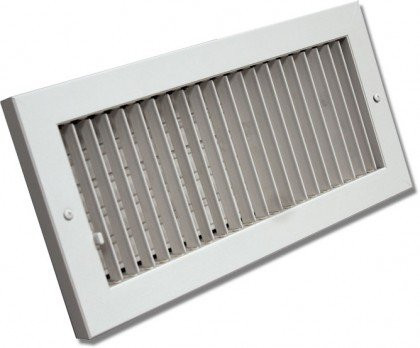 Shoemaker 128588 14"x8" Adjustable Blade Baseboard Register - White