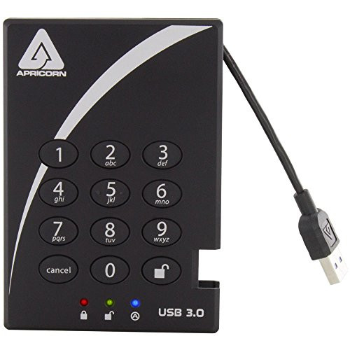 APRICORN, INC. A25-3PL256-2000 2TB 256B AES XTS ENCRYPTED, USB 3.0