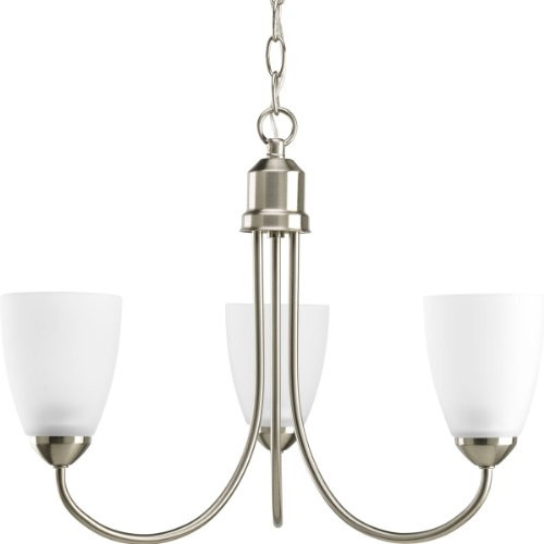 Progress Lighting 94444009 P4440-09 Gather Collection 3-Light Chandelier, Brushed Nickel