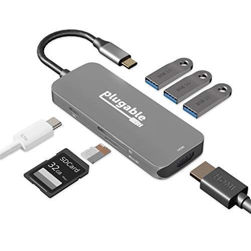 PLUGABLE TECHNOLOGIES USBC-7IN1 PLUGABLE USB C HUB MULTIPORT ADAPTER 7-IN-1 HUB