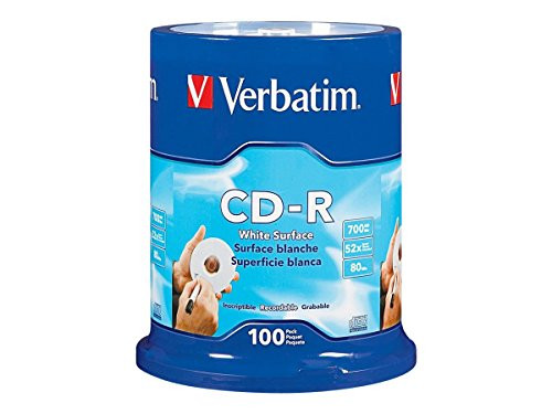 VERBATIM CORPORATION 94712 100PK CDR 52X 700MB 80MIN BLANK WHITE SURFACE NON-PRINTABLE SPINDLE