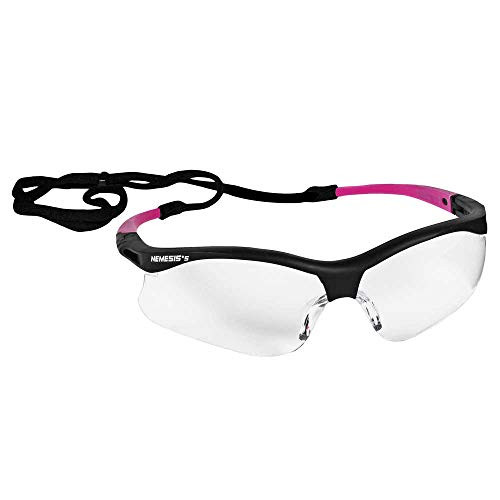 KleenGuard V30 Nemesis Safety Glasses, Clear Lens with Blue/Pink Frame