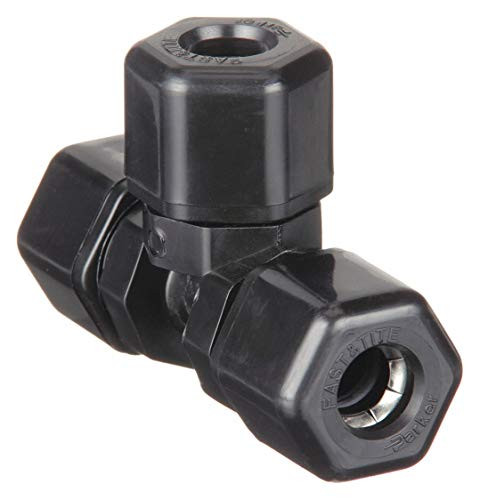 PARKER HANNIFIN /QUICK COUPLIN P5TU5 5/16 TEE UNIN BLK POLYPRO