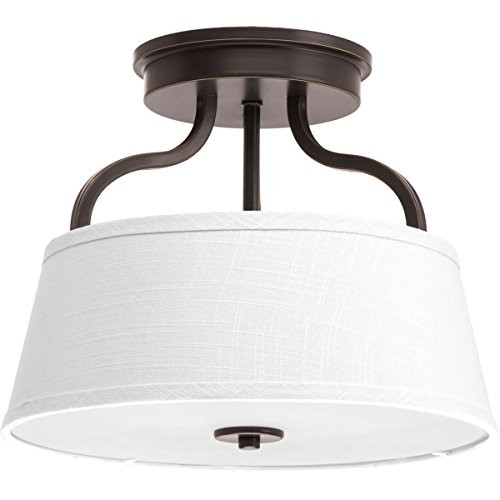 Progress Lighting 94372009 P3720-09 2-100W Medium Base Semi-Flush Convertible, Brushed Nickel