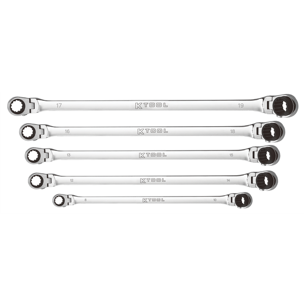 5 Pc. Metric Double Box Univ Spline 90 Tooth Rev Ra