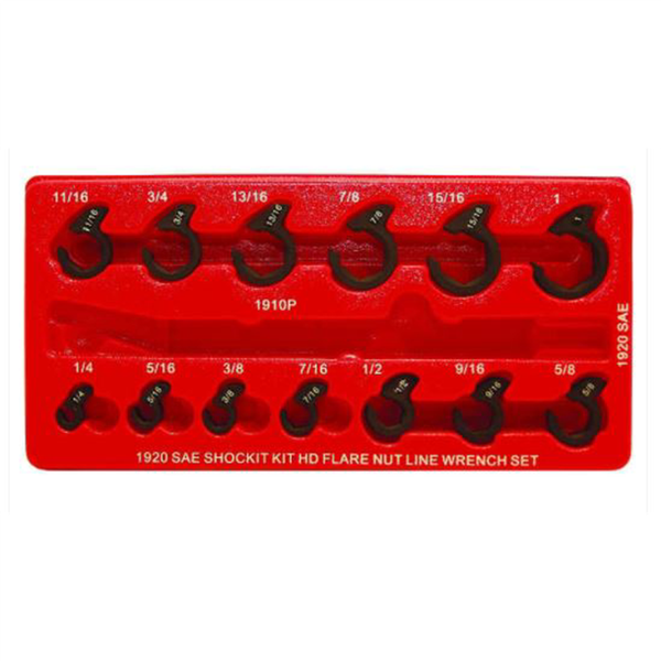 13 Piece SAE Shockit Line Wrench Set â€“ Automotive/Hydraulic Line Fittings