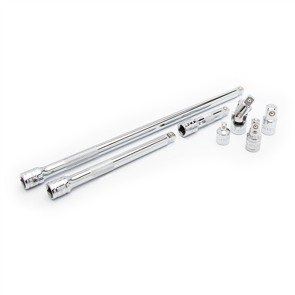 3/8" Drive Tool Accessory Set, 7-Piece with Ratcheting Screwdriver, Phillips Screwdriver & Hex Wrench