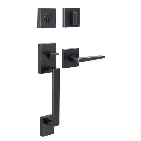 WESLOCK 02880-171FR2D Weslock 02880-171FR2D Brookside Single Cylinder Handle set with Philtower Lever Trim with Adjustable Latch and Round Corner Strikes  Oil Rubbed Bronze Finish