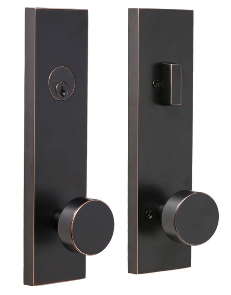 WESLOCK 066214141SL2D Weslock 066214141SL2D Mesa Knob Addy Escutcheon Single Cylinder Deadbolt Passage Lock with Adjustable Latch and Round Corner Strikes Oil Rubbed Bronze Finish
