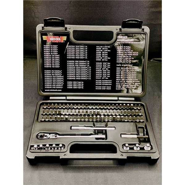 89 PC. FLEX RATCHET BIT & SOCKET SET - 1/4 HEX DR.
