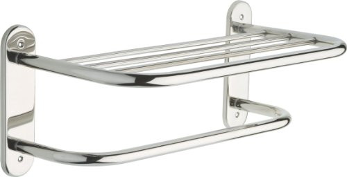 Delta 43618 Faucet -ST 18-Inch Stainless Steel Towel Shelf with One Bar, Exposed Mounting