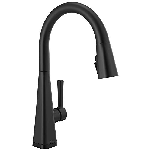 Delta 19802TZ-BL-DST Delta Lenta: Single-Handle Pull-Down Kitchen Faucet with Touch2O® Technology - Matte Black