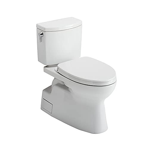 TOTO® Vespin® II 1G Two-Piece Elongated 1.0 GPF Universal Height Toilet with CEFIONTECT and SS124 SoftClose Seat, WASHLET+ Ready, Cotton White - MS474124CUFG#01