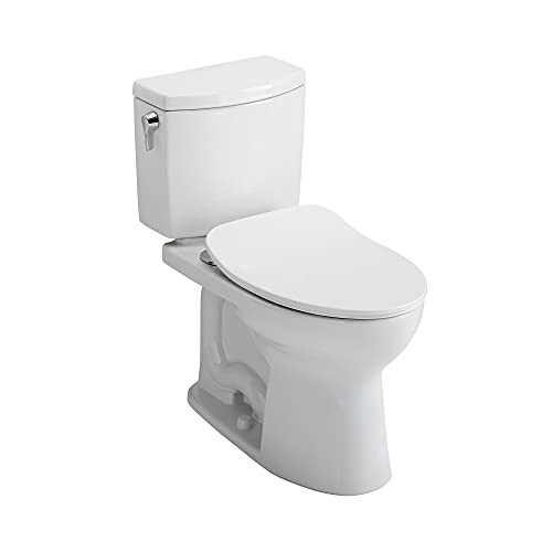 TOTO® Vespin® II Two-Piece Elongated 1.28 GPF Universal Height Toilet with CEFIONTECT and SS124 SoftClose Seat, WASHLET+ Ready, Cotton White - MS474124CEFG#01