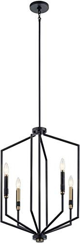Kichler KK52351BK *CVR* LARGE FOYER PENDANT 4LT 60W