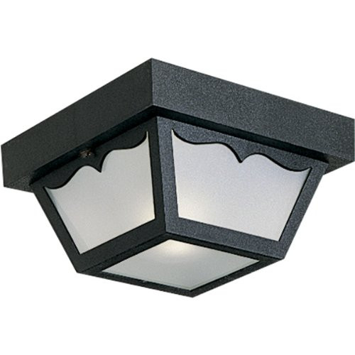 Progress Lighting 94574431 P5744-31 Non-Metallic Ceiling Light with 1-Piece White Acrylic Diffuser, Black