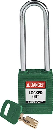 BRADY 262-NYL-GRN-76ST-KD NYLON PADLOCK GRN 76MM STEEL SHKL  KD