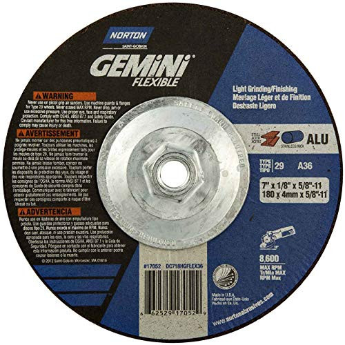 Norton T29 B-Flex Grinding Wheel 7" x 1/8" x 5/8" - 11,100 RPM Max