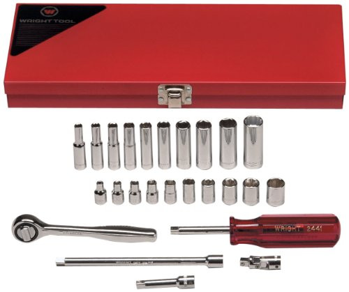 WRIGHT TOOL 875-223 23PC. 1/4DR. SOCKET TOOL SET W/CASE 6-POINT STA