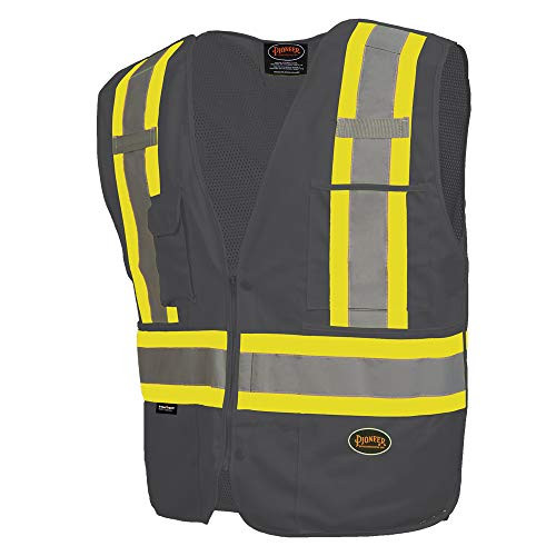 PIONEER 852-V1021170U-2XL 6937AU BLACK ZIP VEST BREAK