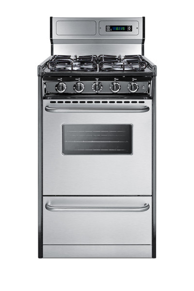 SUMMIT TTM1307BKSW 20 Wide Gas Range, Sealed Burners